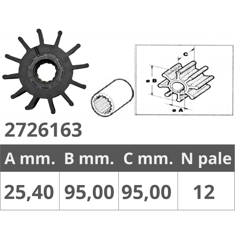 Finnord Impeller Jabsco 17938-0001 500163.G