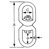 FNI Edelstahl-Augen-zu-Augen-Drehgelenk, Durchmesser 5 mm, S0421-A0005