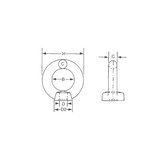 Tornillo de ojo hembra de acero inoxidable 316 FNI, diámetro 6 mm, S0582-A0006