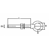 Tornillo de ojo de acero inoxidable FNI 316 Diámetro mm 6X40 S0812-A06040