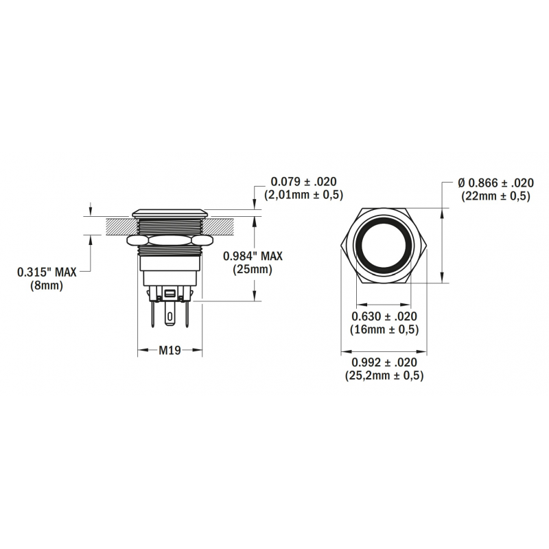 Interruptor LED azul de encendido y apagado Blue Sea 4160-BSS