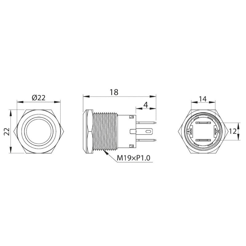 Interruptor de encendido y apagado LED blanco FNI 10827 BLANCO ON-OFF