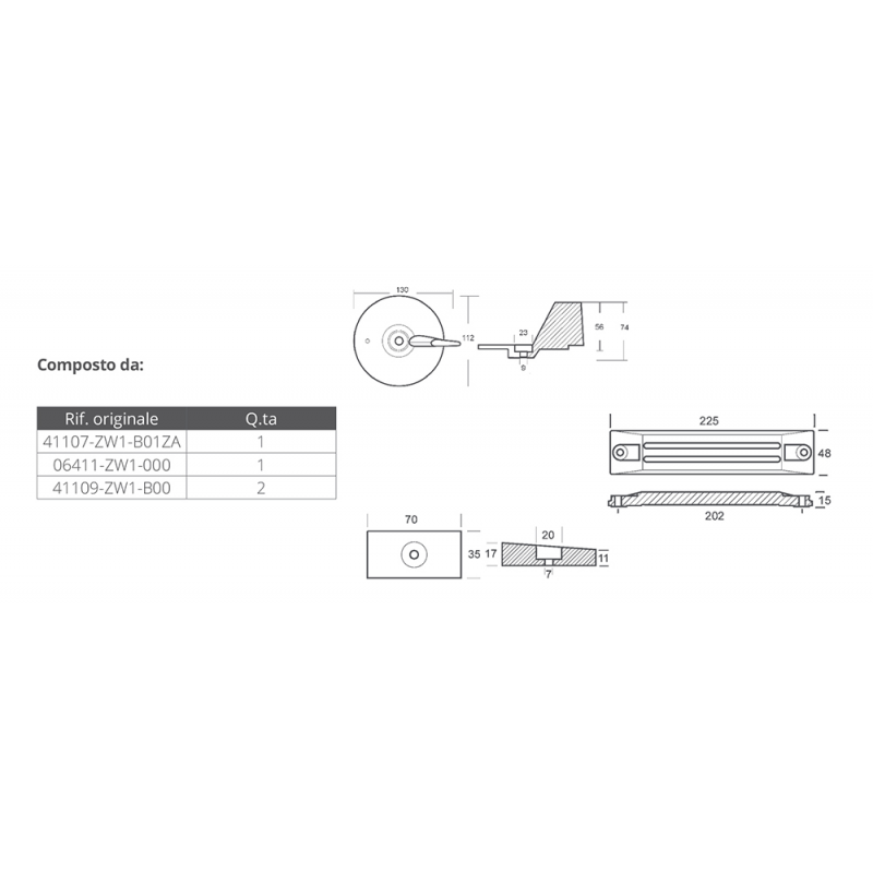 Kit Tecnoseal Aluminio Honda Bf75-90-115-130 KITHONDABFAL
