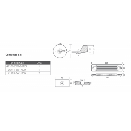 Tecnoseal Kit Alluminio Honda Bf75-90-115-130 KITHONDABFAL