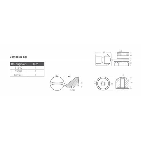 Tecnoseal Kit Alluminio Mercruiser Alpha I Gen I KITALPHAONEGEN1AL
