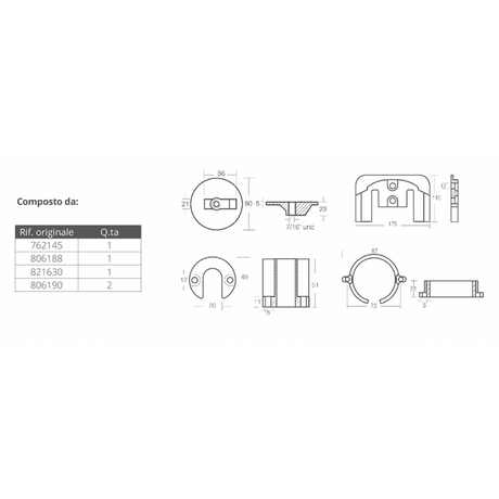 Tecnoseal Kit Alluminio Mercruiser Bravo I KITBRAVOI/AL