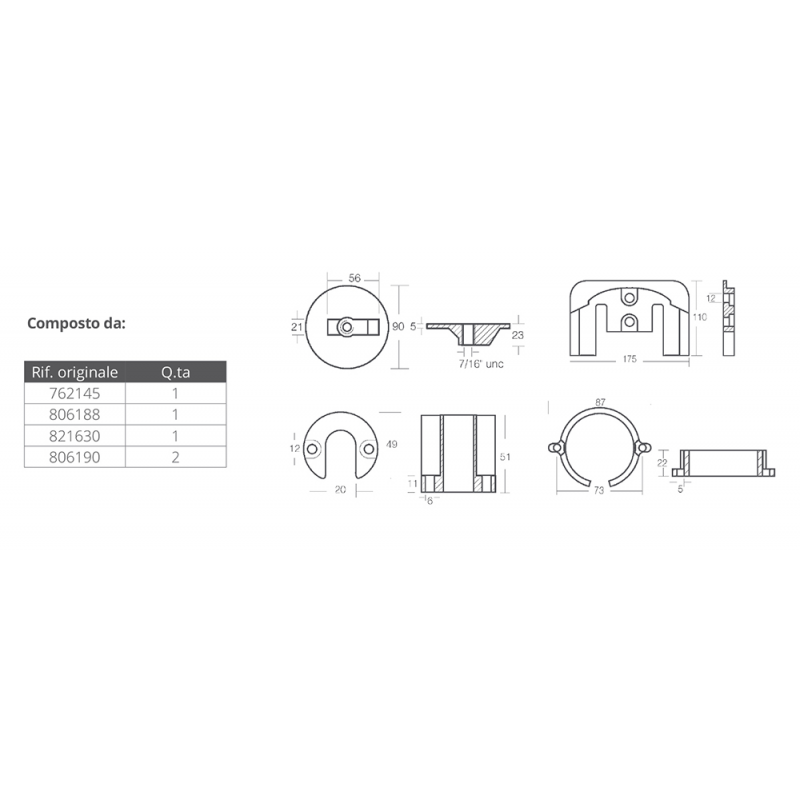 Tecnoseal Kit Alluminio Mercruiser Bravo I KITBRAVOI/AL