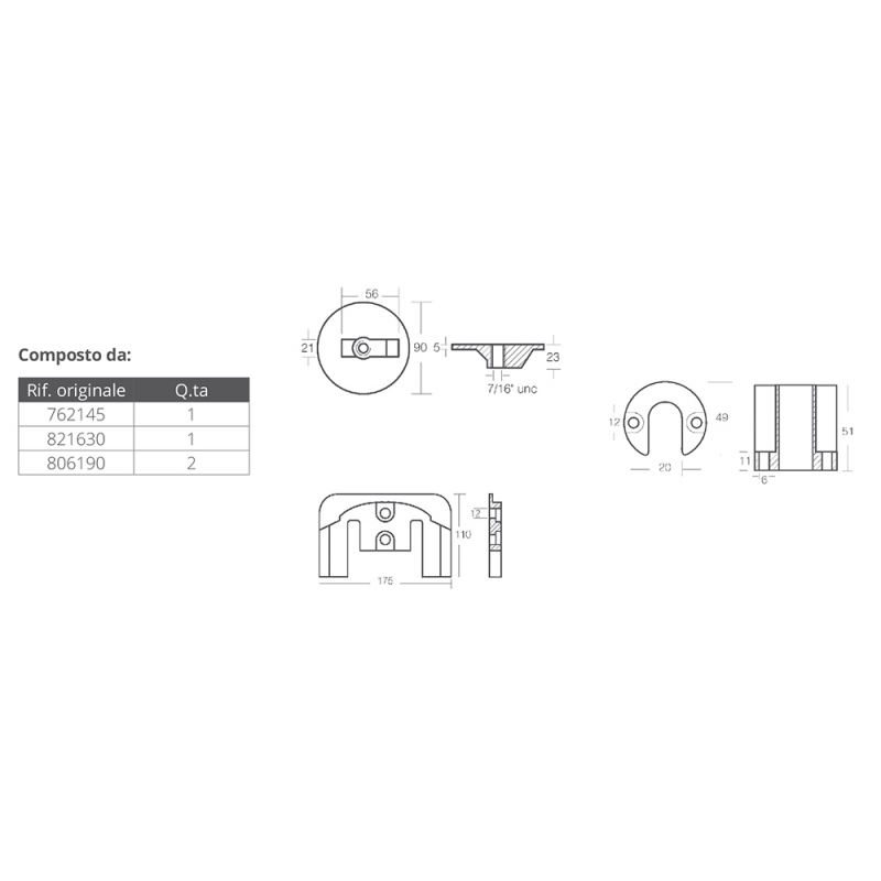 Tecnoseal Kit Allumt Mercruiser Bravo Ii-Iii KITBRAVOII-III/AL