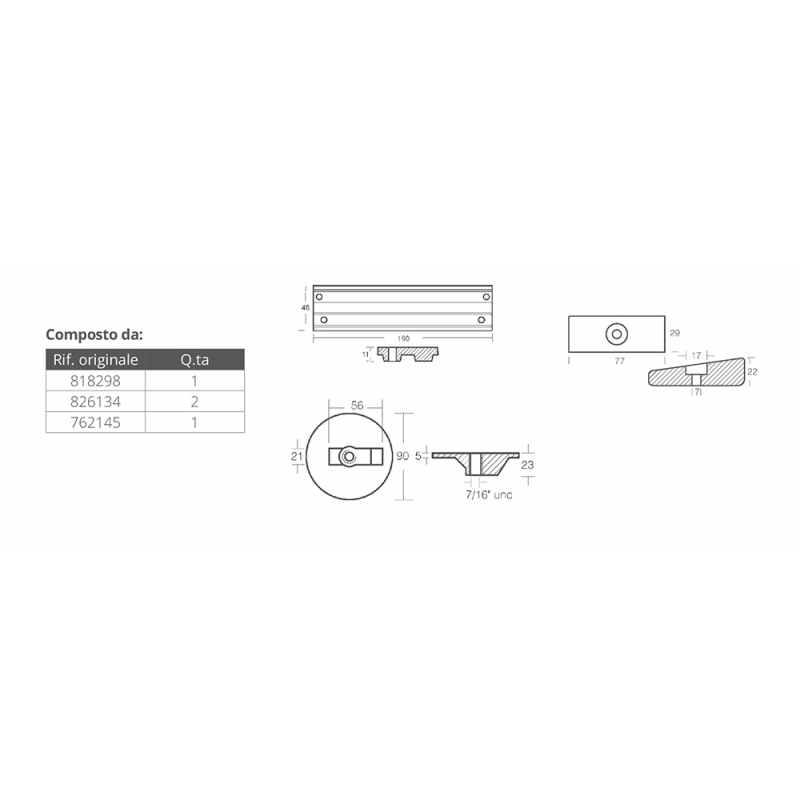 Tecnoseal Kit Allumt Mercury Verado 4/Optimax KITVERADO4/AL