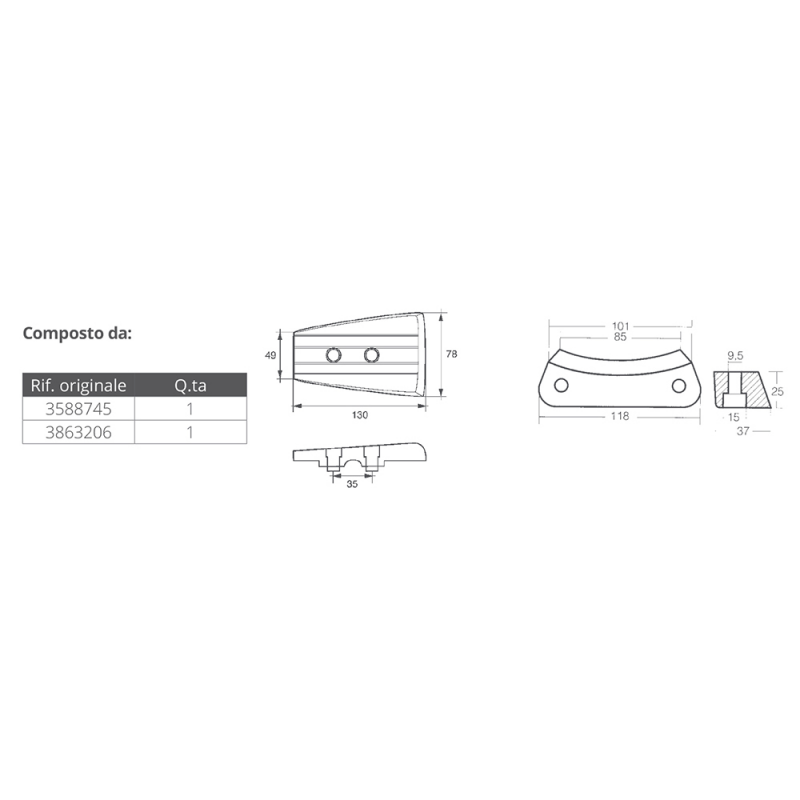 Tecnoseal Aluminium-Kit Volvo Dph KITVOLVODPH-DPR-AL