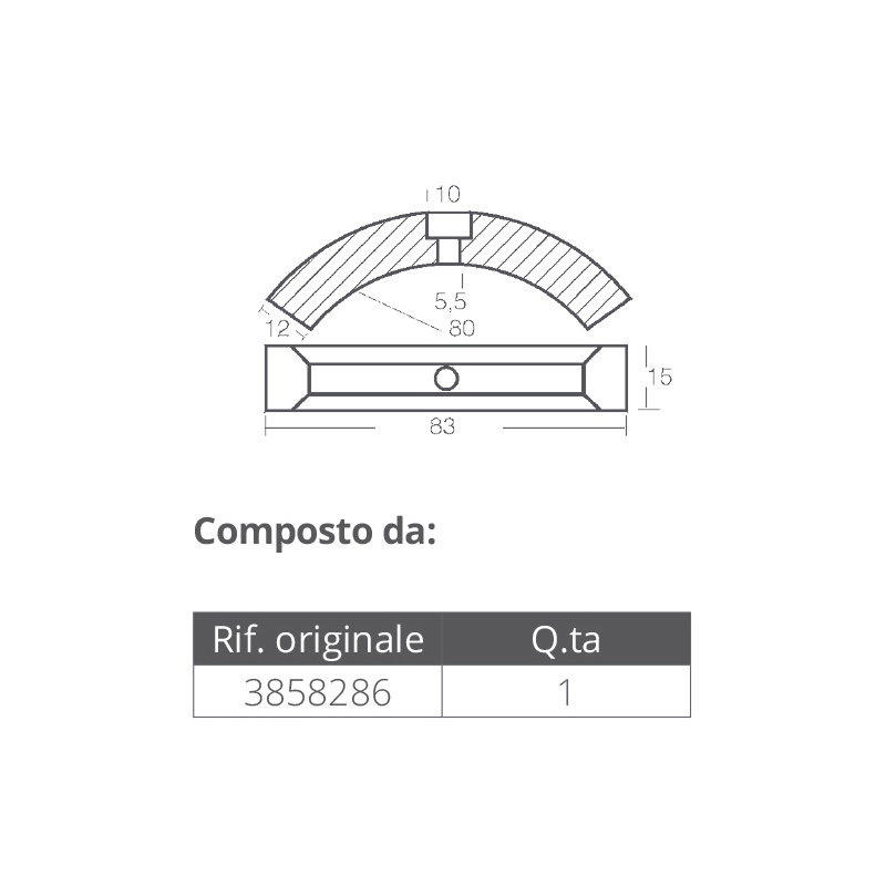 Tecnoseal Aluminium-Kit Volvo 3-Blatt-Propeller KITVOLVOELICA3PALE-AL
