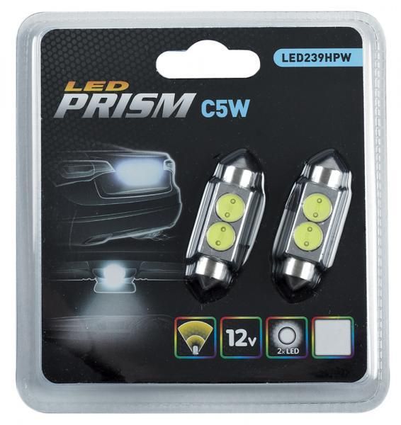 Bombillas LED de anillo 12V C5W Prisma Blanco Hielo