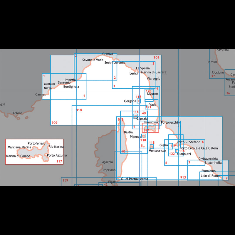 Istituto Idrografico Da Cannes a Imperia 1 CARTA NAUTICA