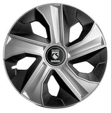 Momo Box 4 Copricerchi Blade Argento Opaco-Nero Carbon 15 polli.