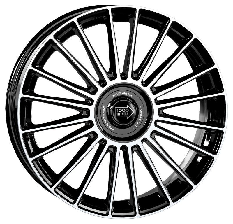 Cerchio in lega mod. MM1022 Black Polished 8x19 / 5 fori / PCD 108 / ET 45 / foro centrale 73,1