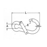FNI Edelstahl-Karabiner, Durchmesser 8 mm, Kreuzöffnung S0319-A0008