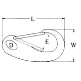 FNI Edelstahl-Karabiner 316 mm 50 S0322-A0050