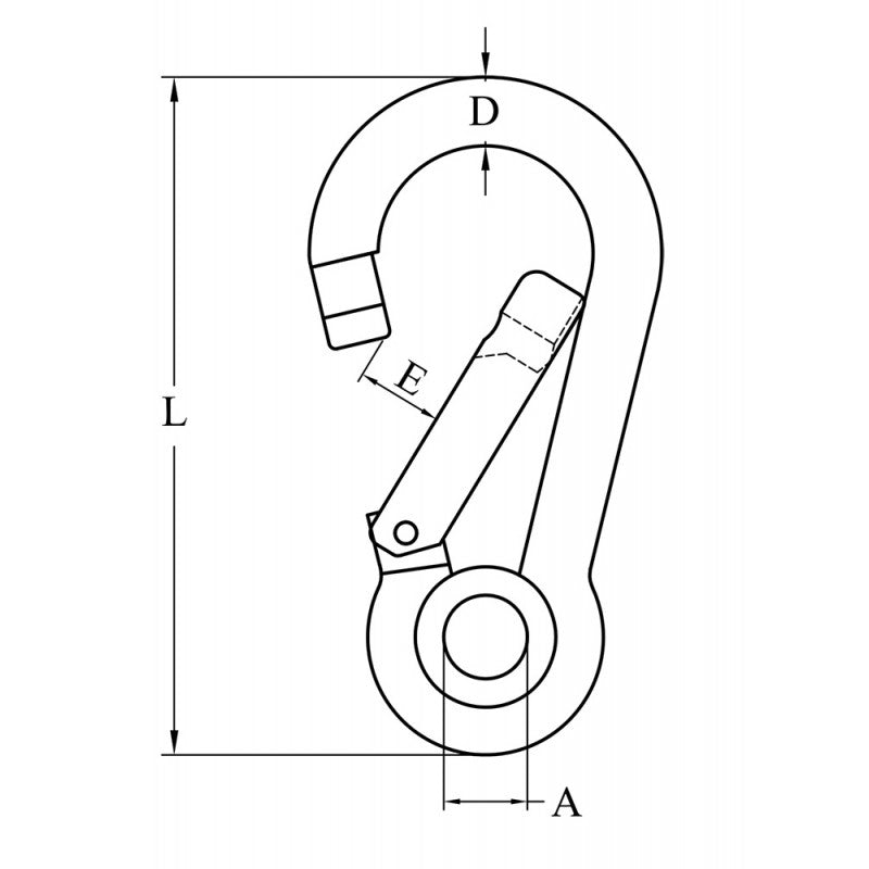 FNI Moschettone Inox con Occhio Diametro mm 5X50 S5312-A0005