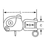 FNI Spinnaker Karabinerhaken mit Schäkel 70mm S0352-A0070