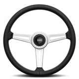 Momo Volante Retrò nero/argento 360 mm