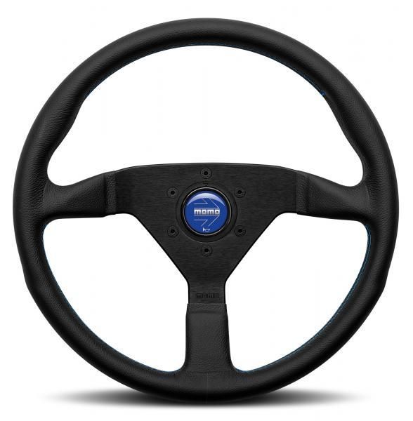 Volante Momo Montecarlo Negro-Azul 350mm