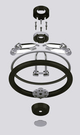 Volante náutico Luisi Nesea de caoba de 350 mm de diámetro y radios de acero inoxidable