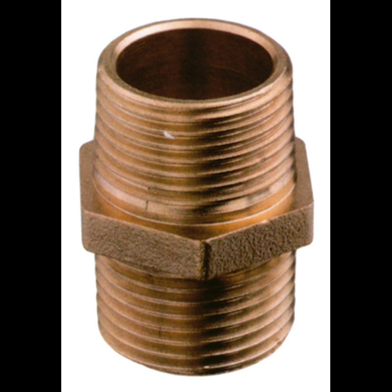 Guidi 1/4" Bronze Double Nipless Fitting 280B.1/4