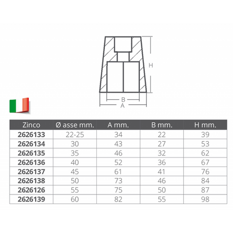 Tecnoseal Anodo Ricambio Diametro mm 55 In Zinco RA060