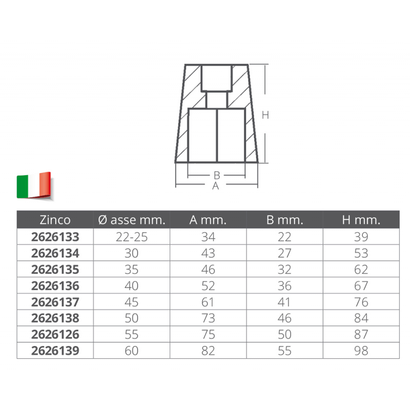 Enrico Polipodio Anodo Esagonale Diametro mm 45 In Zinco RA034