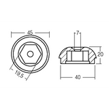Enrico Polipodio Ojiva Zn Sleipner Sp 55/75/95 OG039 Ojiva Maxpower, Lewmar, Sleipner,JP