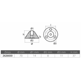 Enrico Polipodio Ogive für Flex-O-Fold Propeller OG058 Ogive Maxpower, Lewmar, Sleipner,JP