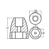 Ánodo de zinc Tecnoseal Mercury Bravo III 00836