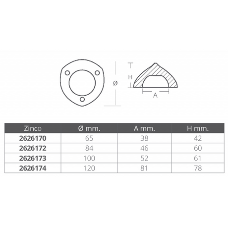 Enrico Polipodio Ogiva Max Prop Diameter mm 38 OG009
