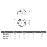 Diámetro del puntal Tecnoseal Ogiva Max mm 61 6 orificios 00480/6