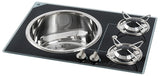 Osculati Piano cottura 2 fuochi in cristallo + lavello inox 50.100.69 50.100.69