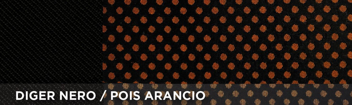 Cora Manufacturing Coprisedili anteriori Fast&Smart tg. grande tess. misto cotone pois arancio/nero