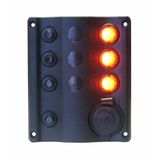 AAA 3-Schalter-Zigarettenanzünder-Elektropanel 10027-BK