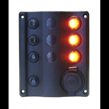 AAA 3-Schalter-Zigarettenanzünder-Elektropanel 10027-BK