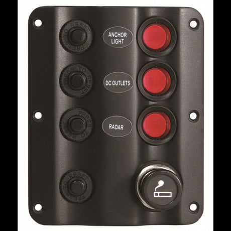 AAA 3-Schalter-Zigarettenanzünder-Elektropanel 10027-BK