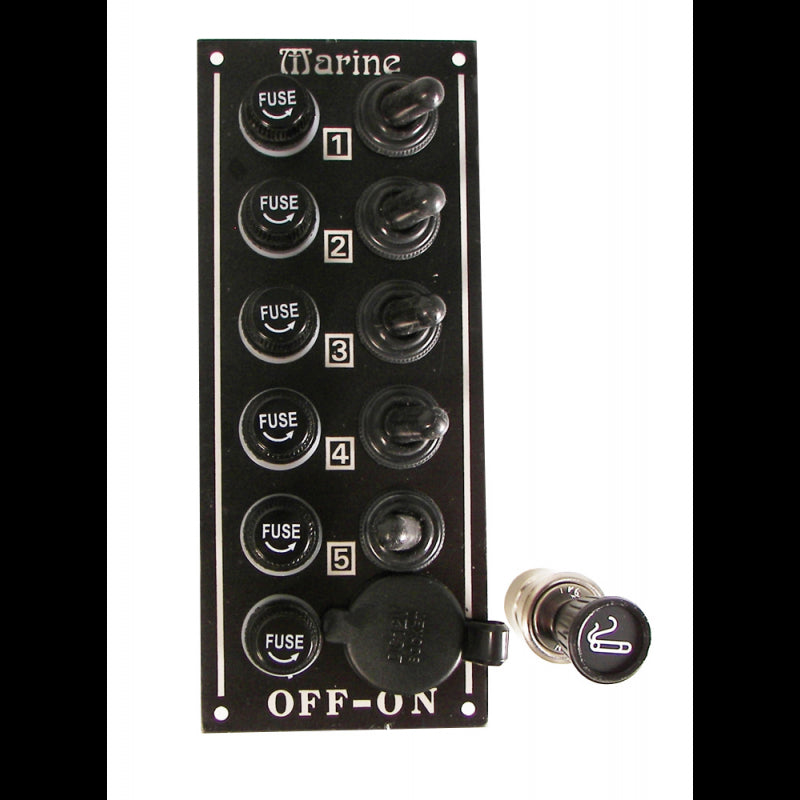 Marine Town Nautica Pannello Elettrico 5 Interruttori e Presa Accendi 8734203A
