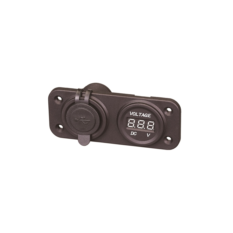 AAA-Panel mit USB-Buchse und Voltmeter 01433