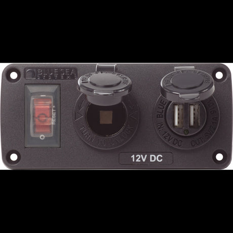 Blue Sea 12 Volt USB Socket Switch Panel 4363-BSS