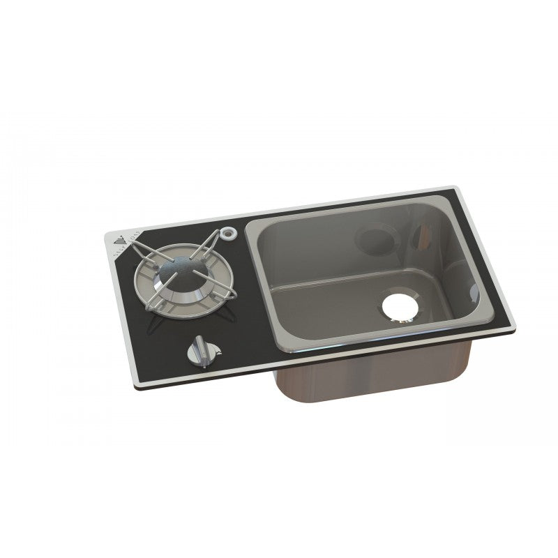 Navy Load Nautical Glass Hob 1 Brenner und Spüle NL.20014