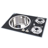 Placa de cocina náutica Navy Load de cristal con dos quemadores y fregadero NL.20010