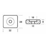 Enrico Polipodio Piastrina 8-10-15 Hp HN009 Anodi Honda
