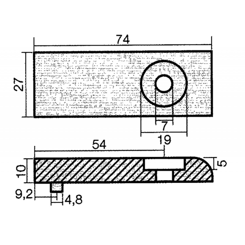 Placa Tecnoseal Verado 215-275 Zinc 00833