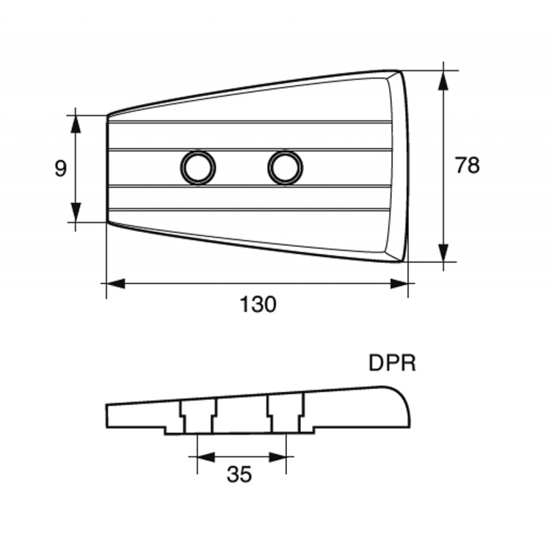 Placa de zinc Tecnoseal para transmisión de popa Dpr 00733-1