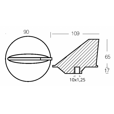 Enrico Polipodio Pinna Corta 50Hp 00800 Anodi Mercury - Mercruiser