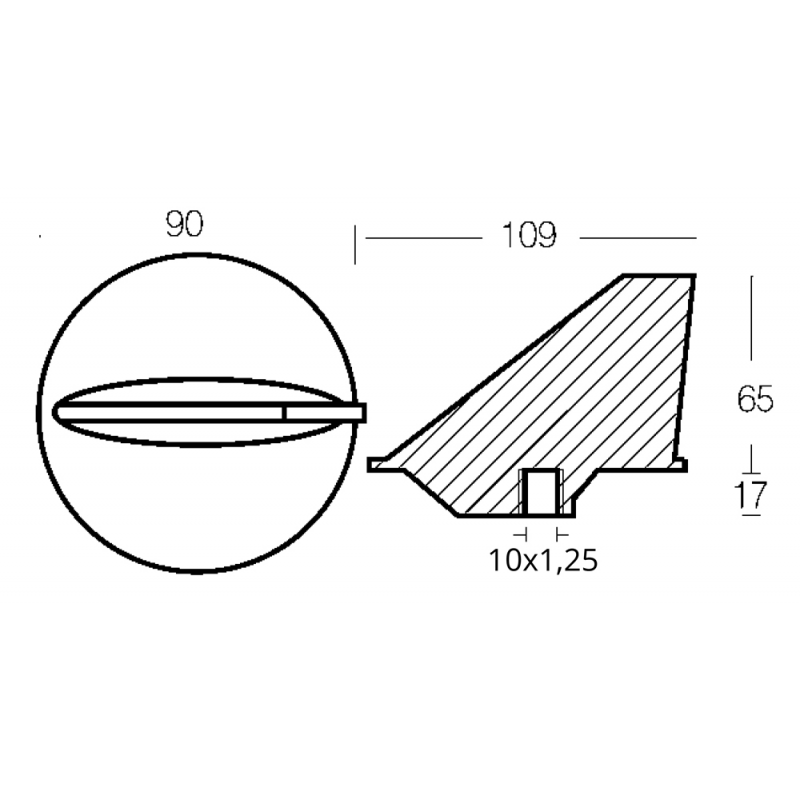 Enrico Polipodio Pinna Corta 50Hp 00800 Anodi Mercury - Mercruiser