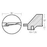 Ánodos Yamaha Enrico Polipodio Zinc Fin 01103 - Mariner